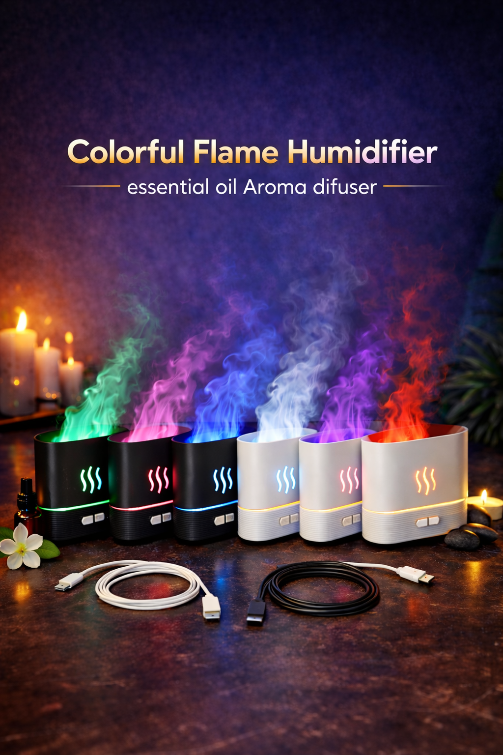 KINSCOTER Flame Effect LED Aroma Diffuser – Relax & Design